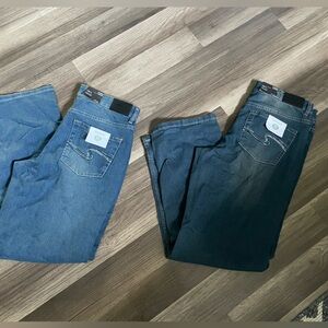 2 pairs of Silver Jeans Men's Dark and Light Blue Straight Jeans